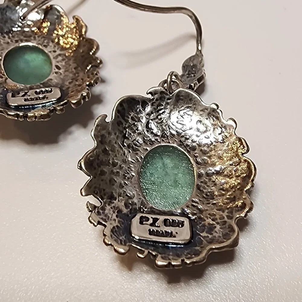Paz Creations Sterling Silver Roman Glass Made in Israel Earrings